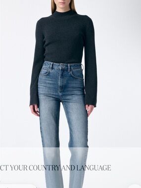 Vanessa Bruno High-Rise Straight Jeans in Light Blue FRENCH SIZING